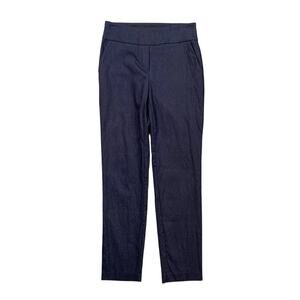 SC & Co Pants Womens Small Navy Flat Front Stretch Pull On Pockets Ankle Trouser
